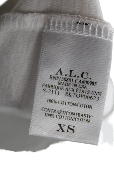 ALC Women Basic Cotton Crew Neck Short Sleeve T-Shirt White Size XS