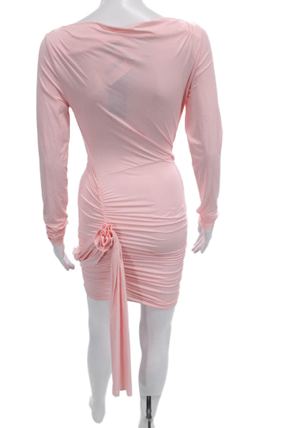 Lioness Women Bodycon Pink Boat Neck Long Sleeve Dress Size S