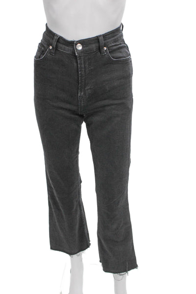 MNG Women Cropped Gray High Rise Jeans 27in Cotton Blend Size 2