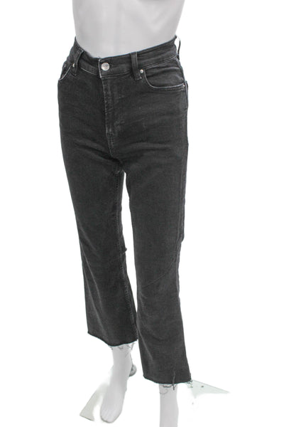 MNG Women Cropped Gray High Rise Jeans 27in Cotton Blend Size 2