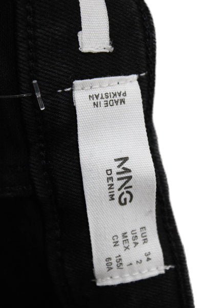 MNG Women Cropped Gray High Rise Jeans 27in Cotton Blend Size 2