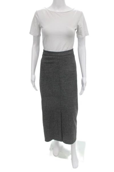 Celina's Women Straight Pencil Skirt Gray Polyester Midi Zip Size 46