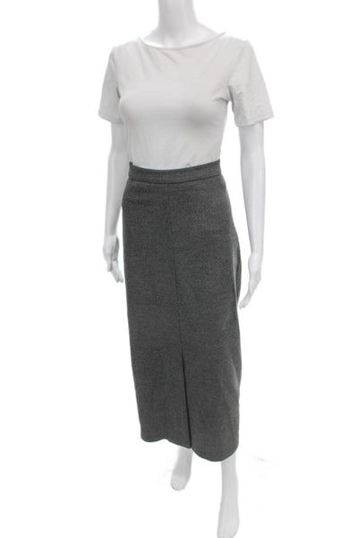 Celina's Women Straight Pencil Skirt Gray Polyester Midi Zip Size 46