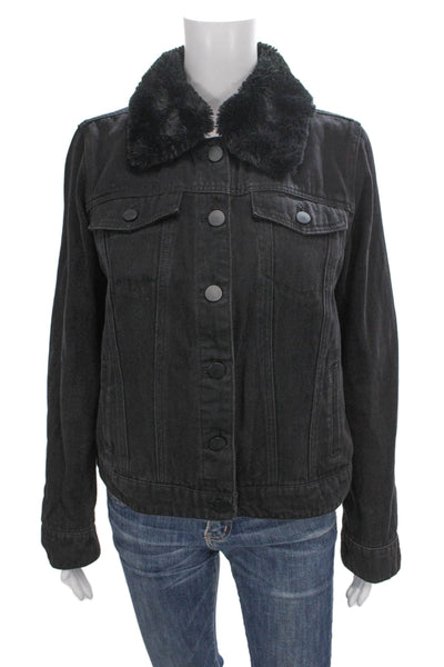 Style & Co Womens Black Cotton Basic Jacket Button Size S