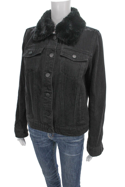 Style & Co Womens Black Cotton Basic Jacket Button Size S