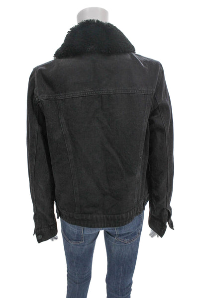 Style & Co Womens Black Cotton Basic Jacket Button Size S