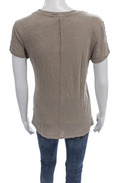 Sundry Women Basic Short Sleeve Geometric Crew Neck Pima Cotton T-Shirt Size 1