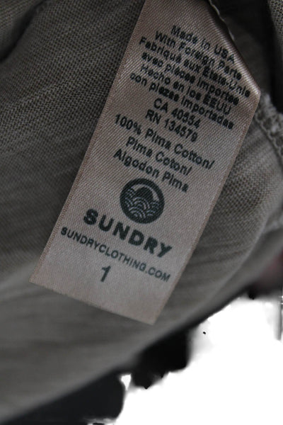 Sundry Women Basic Short Sleeve Geometric Crew Neck Pima Cotton T-Shirt Size 1