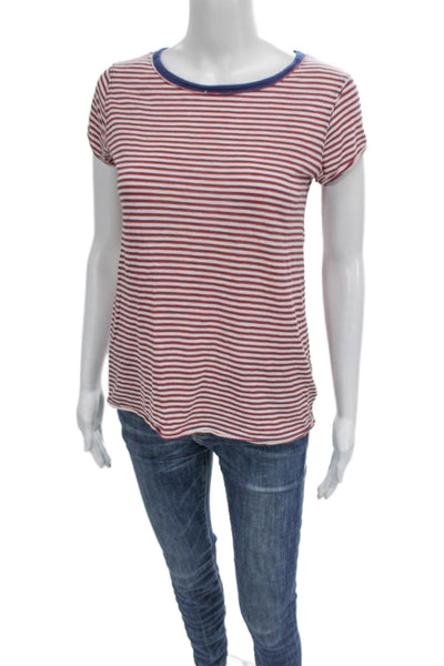 We The Free Women Striped Crew Neck Short Sleeve T-Shirt Multicolor Size S