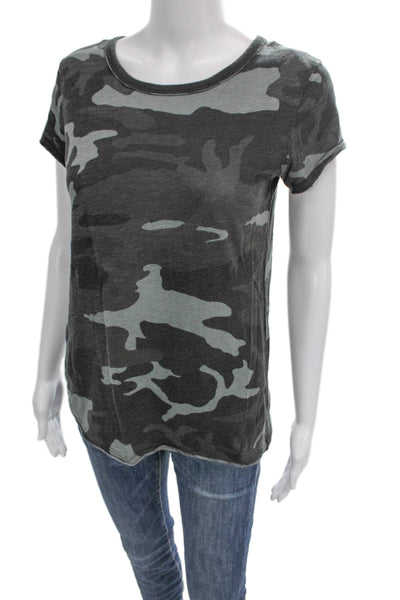 We The Free Womens Basic Camouflage Gray T-Shirt Size S