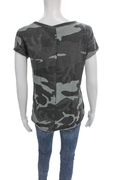 We The Free Womens Basic Camouflage Gray T-Shirt Size S