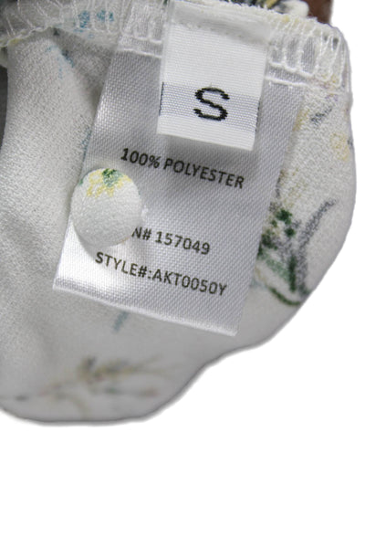 We're All Pretty Girls Womens One Shoulder Floral Blouse White Size S
