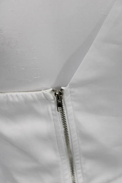 Superdown Women White One Shoulder Wrap Blouse Sleeveless Zip Polyester Size S