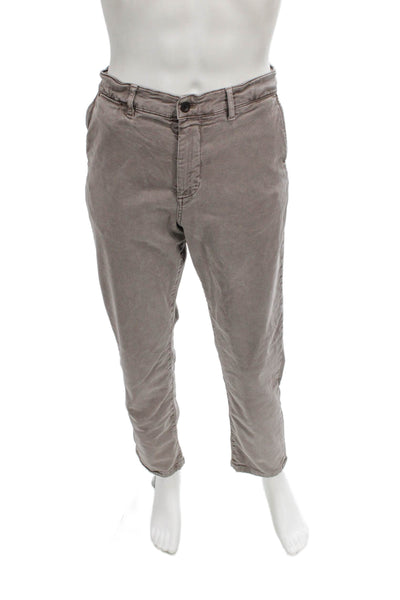 Faherty Mens Chino Gray Button Fly Organic Cotton Inseam 31 Size 33
