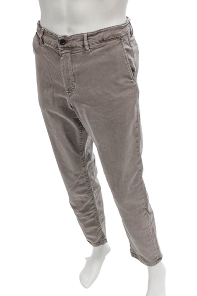 Faherty Mens Chino Gray Button Fly Organic Cotton Inseam 31 Size 33