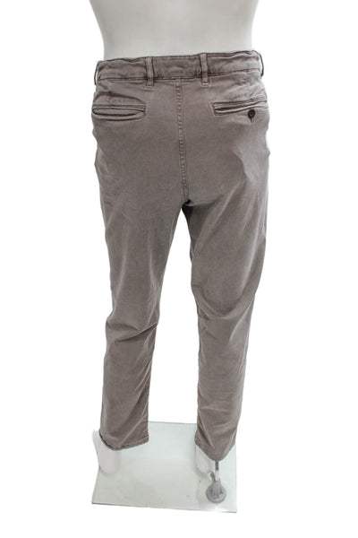 Faherty Mens Chino Gray Button Fly Organic Cotton Inseam 31 Size 33