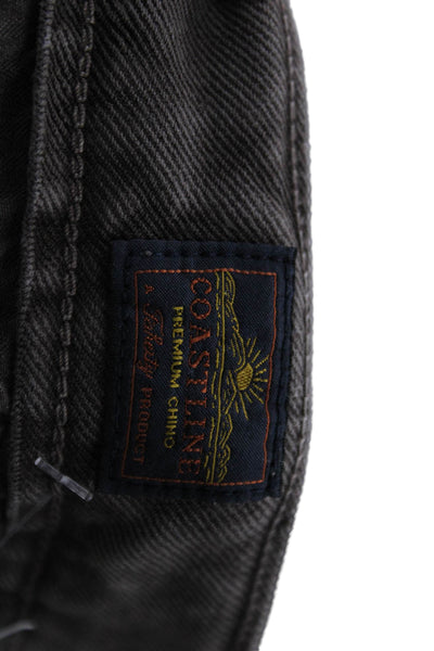 Faherty Mens Chino Gray Button Fly Organic Cotton Inseam 31 Size 33