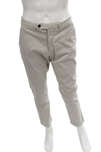 Tessuti Di Sondrio Mens Chino Pants Beige Cotton Button Size 48