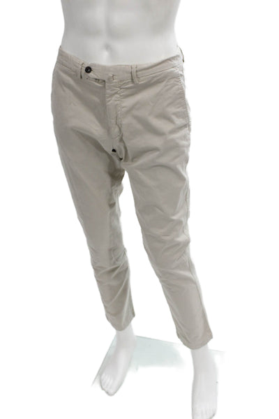 Tessuti Di Sondrio Mens Chino Pants Beige Cotton Button Size 48
