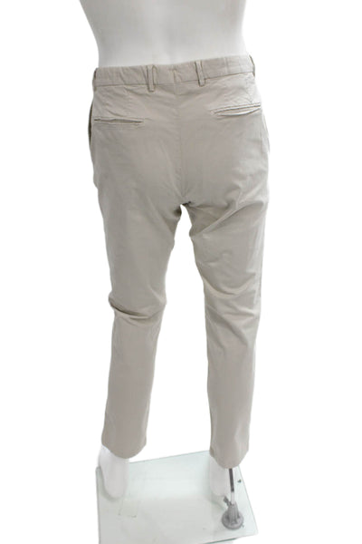 Tessuti Di Sondrio Mens Chino Pants Beige Cotton Button Size 48