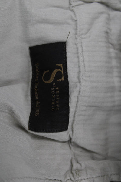 Tessuti Di Sondrio Mens Chino Pants Beige Cotton Button Size 48