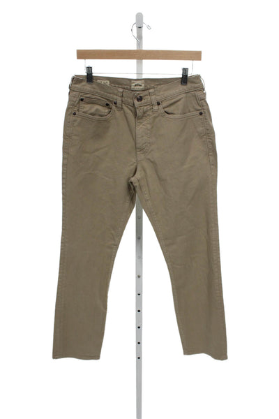 J Crew Mens Beige Cotton Chino Pants Button Closure Size 31