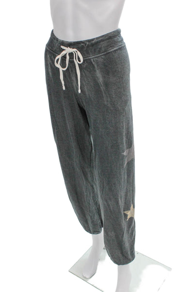 Sundry Womens Jogger Pants Gray Star Print Lyocell Drawstring Size 3