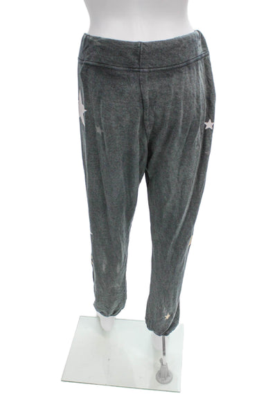 Sundry Womens Jogger Pants Gray Star Print Lyocell Drawstring Size 3