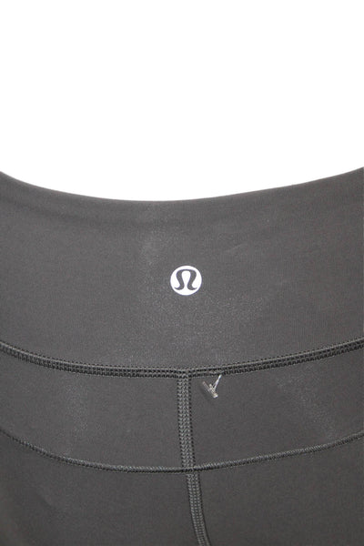 Lululemon Womens Capri Leggings Black Floral Nylon Pull On Size 2