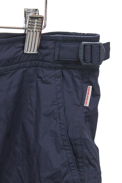 Orlebar Brown Mens Casual Blue Nylon Solid Shorts Size 32