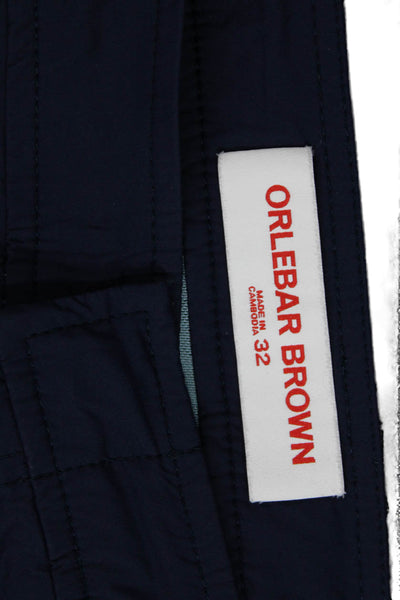 Orlebar Brown Mens Casual Blue Nylon Solid Shorts Size 32