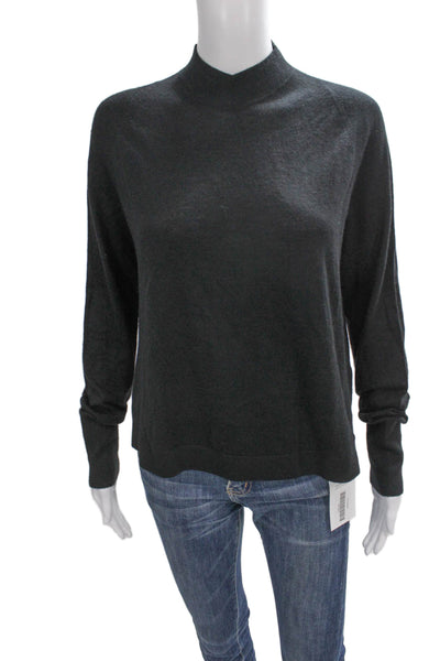 Theyskens Theory Women Gray Mock Neck 66% Cashmere Pullover Sweater Size M