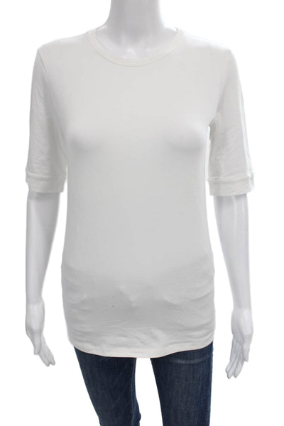 Brunello Cucinelli Womens Basic White T-Shirt Short Sleeve Crew Size L