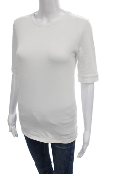 Brunello Cucinelli Womens Basic White T-Shirt Short Sleeve Crew Size L
