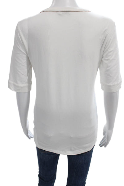 Brunello Cucinelli Womens Basic White T-Shirt Short Sleeve Crew Size L
