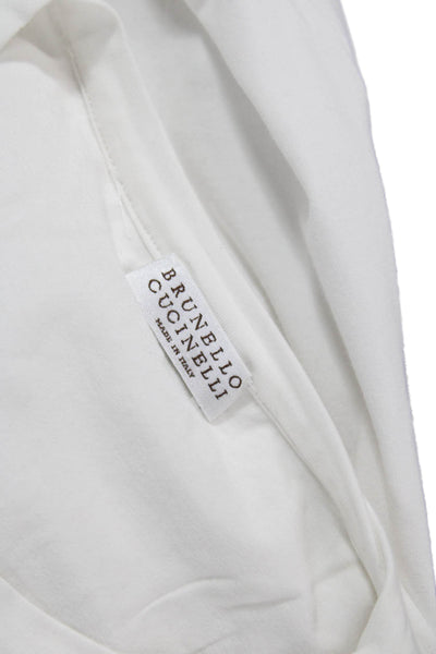 Brunello Cucinelli Womens Basic White T-Shirt Short Sleeve Crew Size L