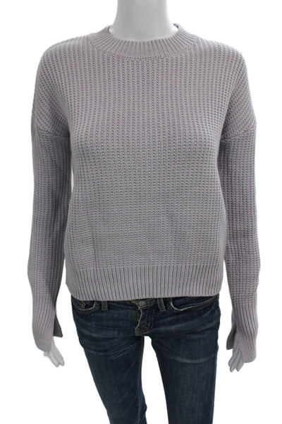 R+A Womens Pullover Sweater Purple 100% Cotton Mock Neck Long Sleeve Size XS