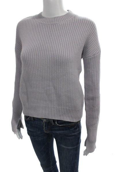 R+A Womens Pullover Sweater Purple 100% Cotton Mock Neck Long Sleeve Size XS