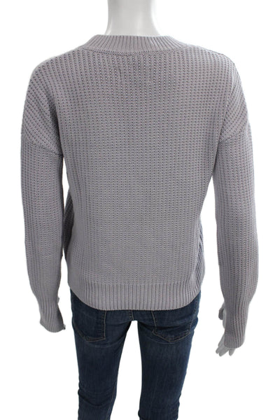 R+A Womens Pullover Sweater Purple 100% Cotton Mock Neck Long Sleeve Size XS