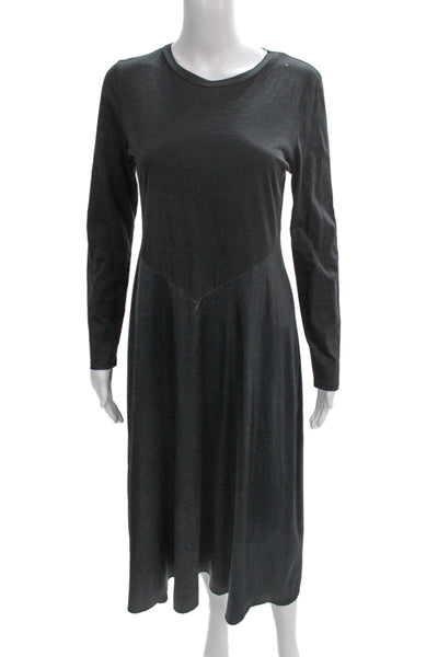 Zara Womens A-Line Dress Gray Long Sleeve Knee Length Polyester Size S