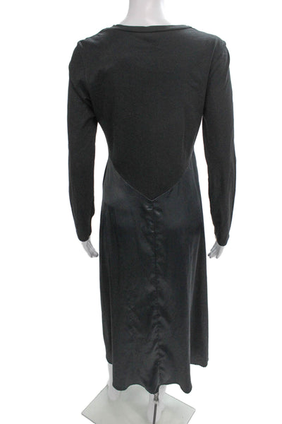 Zara Womens A-Line Dress Gray Long Sleeve Knee Length Polyester Size S
