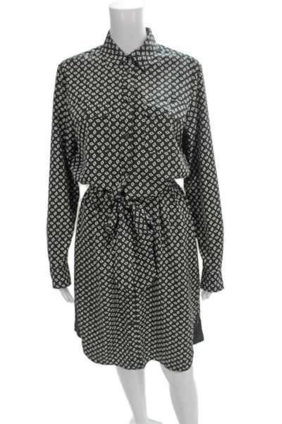 Lauren Ralph Lauren Women Shirt Dress Black Long Sleeve Collared Button Size 8