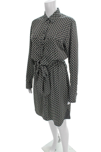 Lauren Ralph Lauren Women Shirt Dress Black Long Sleeve Collared Button Size 8