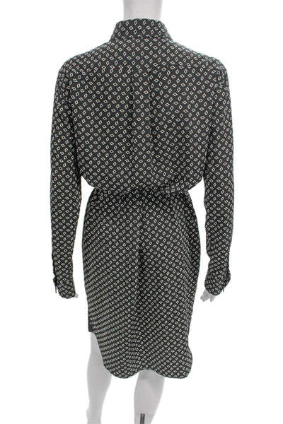 Lauren Ralph Lauren Women Shirt Dress Black Long Sleeve Collared Button Size 8