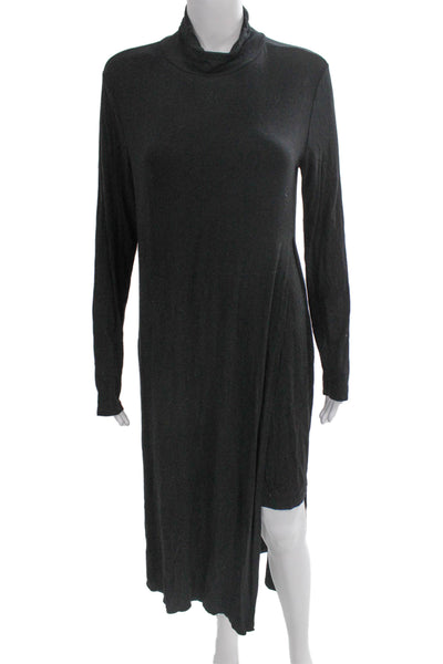 BCBGMAXAZRIA Womens Shift Dress Black Turtleneck Long Sleeve Size M