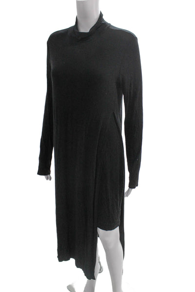 BCBGMAXAZRIA Womens Shift Dress Black Turtleneck Long Sleeve Size M