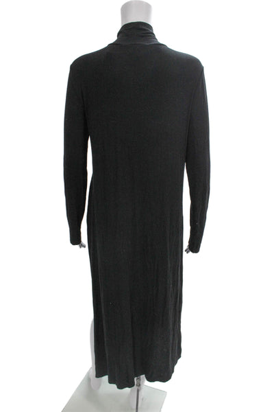 BCBGMAXAZRIA Womens Shift Dress Black Turtleneck Long Sleeve Size M