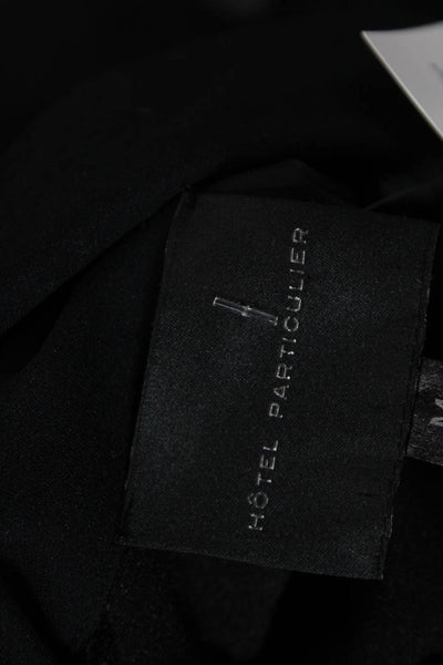 Hotel Particulier Womens Shirt Dress Black Long Sleeve Collared Button Size M