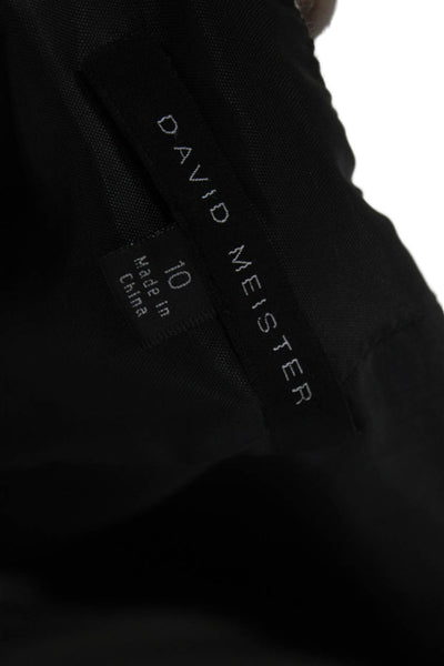 David Meister Womens Straight Pencil Skirt Black Wool Check Zip Size 10