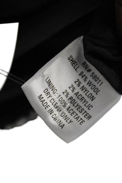 David Meister Womens Straight Pencil Skirt Black Wool Check Zip Size 10